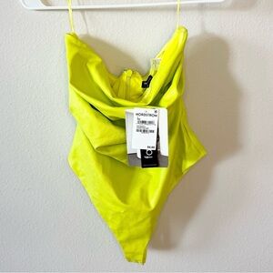 Naked Wardrobe Neon Yellow Bodysuit